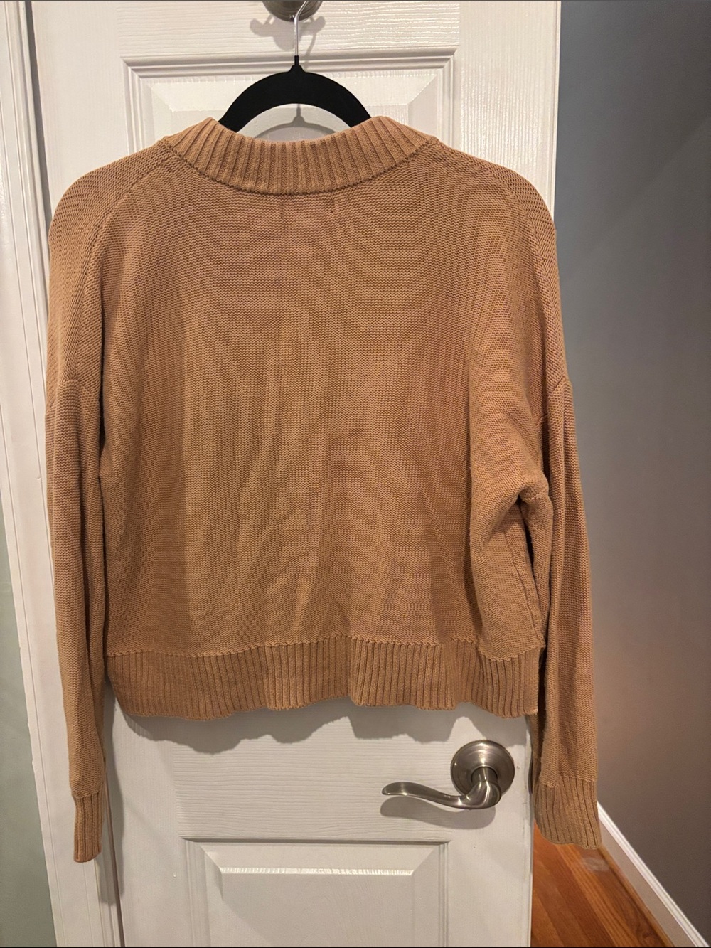 Quince Women’s Cropped Organic 100% Cotton Cardigan — Camel - Picture 4 of 4